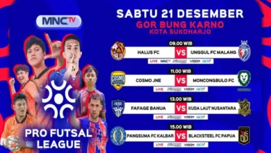 Live pada MNCTV Pro Futsal League 2025, Halus FC DKI Ibukota vs Unggul FC Malang